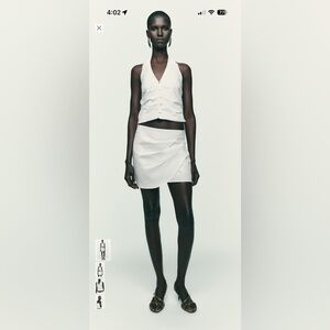 Zara pleated wrap skort L and ruched halter  vest top L